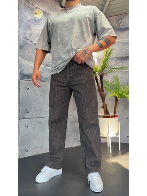 Peerless Store Ince Çizgi Detaylı Baggy Pantolon