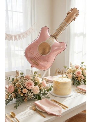 Partixa Retro Mat Gitar Folyo Balon Müzik Temalı