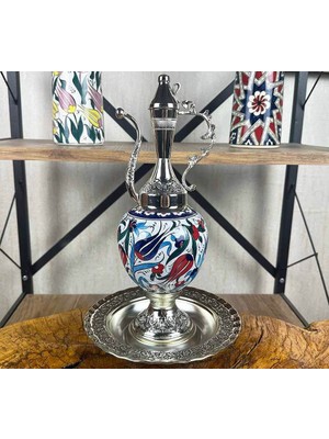Çini Evi Prestijli Kültürel Hediye – Gümüş Kaplama Iznik Çini Ibrik Seti