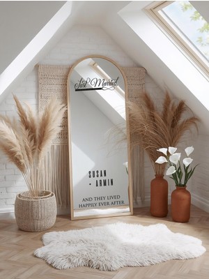 Lora Wedding Nişan Ayna Yazısı Isme Özel 50CM Beyaz | Just Married ve Isimleriniz Yazılı Söz Nişan Düğün Için Karşılama Ayna Yazısı Sticker, Folyo, Vinil