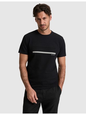 Pierre Cardin Erkek Siyah Slim Fit  Bisiklet Yaka Tişört 50327864-VR046