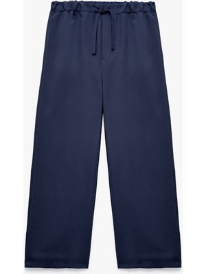 Koton Düğmeli Modal Karışımlı Geniş Paça Pantolon