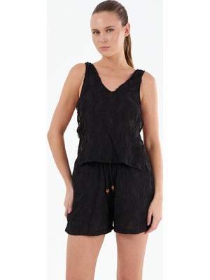 Louren P25112 V Yaka Yan Detaylı Bluz
