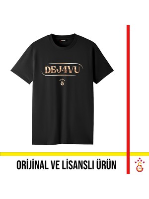 Galatasaray Lisanslı 2026 Şampiyonluk Dejavu Siyah Tişört