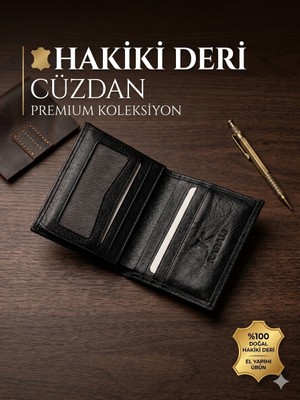 Hsr Erkek Hakiki Deri Cüzdan Gerçek Dikişli Orta Boy  11 Kart Bölmeli 2 Nakit Bölmeli
