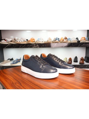 Veqqar Erkek Siyah Deri Günlük Sneaker
