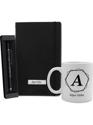 vegahediye v vega Kişiye Özel Isim Baskılı Defter & Isme Özel Mimar Kalemi & Isme Özel Kupa Hediye Seti (Model 1)