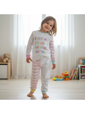 Bonbon Çocuk Baskılı Pembe Renk 2'li Takım CB1008