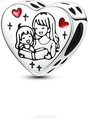 Fubena Hikaye Zamanı Anne ve Kız Kalp Charm