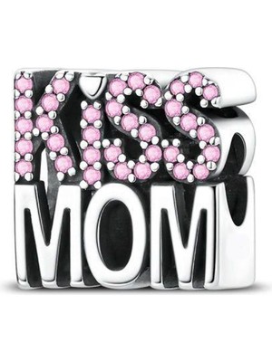 Fubena Kiss Mom Yazılı Boncuk Charm