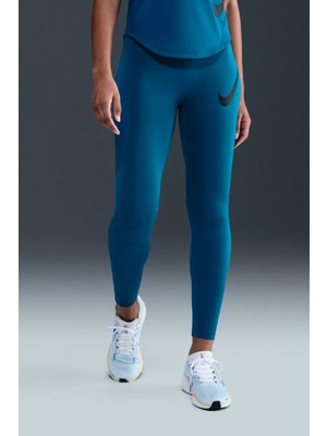 Nike Dri Fit Tempo Hr 7/8 Swoosh Run Tight Yüksek Bel Koşu Antreman Taytı Yeşil