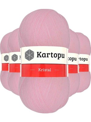 Royaleks Group 5 Adet Kristal Çift Katlı El Örgü Lif Ipi Bebe Pembe K788