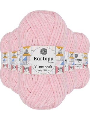 Royaleks Group 5 Adet Yumurcak Kadife El Örgü Ipi Bebe Pembe K768