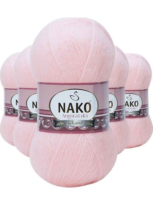 Royaleks Group 5 Adet Angora Lüks El Örgü Ipi Pembe 11502
