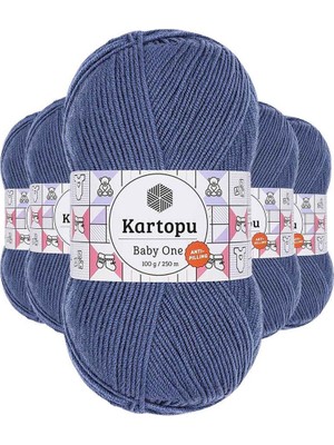 Royaleks Group 5 Adet Baby One Tüylenmeyen El Örgü Ipi Yünü Koyu Mavi K1533