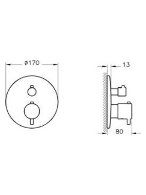 Vitra Origin Ankastre Termostatik Banyo Bataryası A4267134 V-Box Sıva Üstü Grubu - Fırçalı Nikel