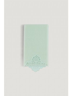 Arliva Sedef Kadife Nakışlı Çeyiz Havlu Mint 30X50