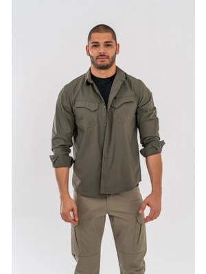 MEKOTEX Taktik Gömlek Fermuar Cepli Koruma Swat Outdoor Gömlek Siyah - 428