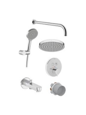 Vitra Aquaheat A49328 Aquacontrol Round Ankastre Termostatik Banyo Seti, Krom