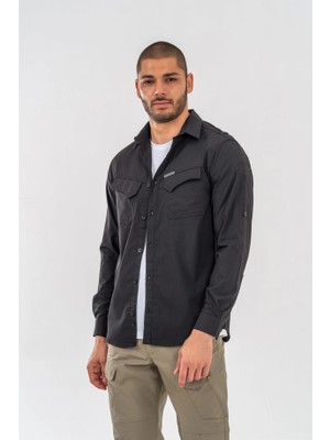 MEKOTEX Taktik Gömlek Fermuar Cepli Koruma Swat Outdoor Gömlek Siyah - 428