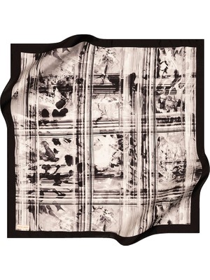 Pierre Cardin Siyah 90X90 Ipek Krep Saten Eşarp