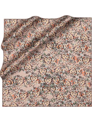 Cacharel Kahverengi 90X90 Ipek Twill Eşarp
