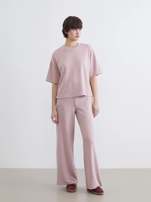 LC Waikiki Pembe Beli Lastikli Soft Touch Kadın Eşofman Altı