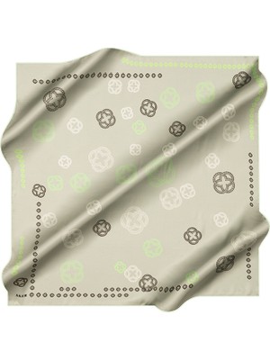 Aker Yeşil 90X90 Ipek Krep Saten Eşarp