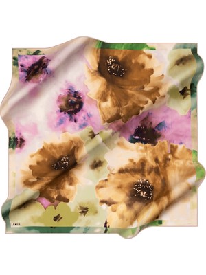 Aker Yeşil 90X90 Ipek Koton Eşarp