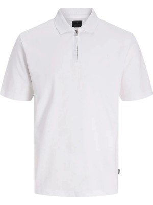 Jack & Jones Jprblaethan Ss Zıp Polo T-Shırt Bright White 12292992-BR