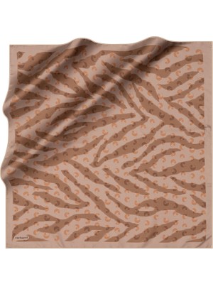 Cacharel Kahverengi 90X90 Ipek Twill Eşarp