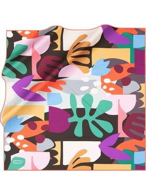 Cacharel Yeşil 90X90  Ipek Twill Eşarp