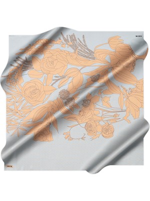Aker Mavi 90X90 Ipek Koton Eşarp