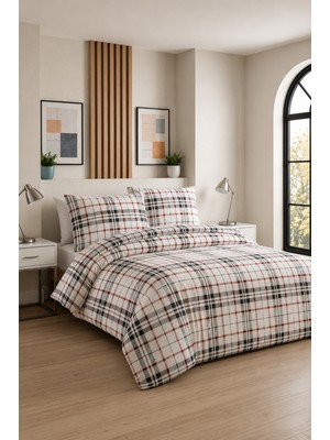 Kışlık Pazen Çift Kişilik Nevresim Takımı Black Red