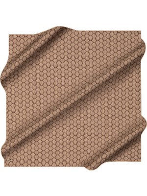 Aker Açık Kahverengi 90X90 Ipek Krep Saten Eşarp