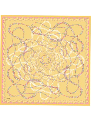 Aker Sarı 90X90 Ipek Koton Eşarp