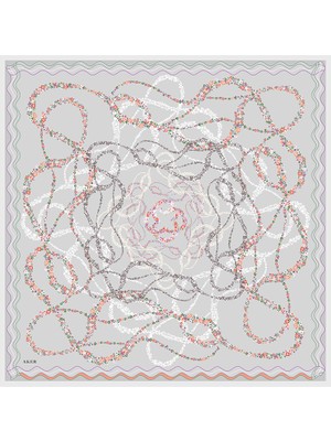 Aker Gümüş 90X90 Ipek Koton Eşarp