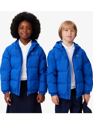 Lacoste Çocuk Kapüşonlu Mavi Şişme Mont