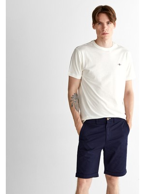 Gant Erkek Krem Regular Fit Bisiklet Yaka T-Shirt