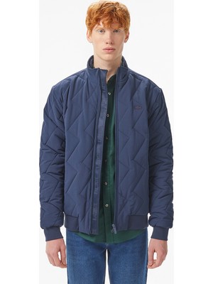 Lacoste Erkek Dik Yaka Kapitone Lacivert Mont