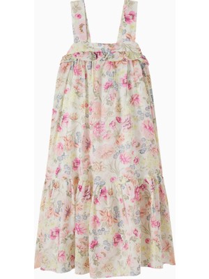 Chloe Chloé Kids Çiçek Desenli Pamuklu Kız Çocuk Elbise
