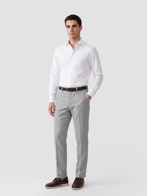 LC Waikiki Gri Slim Fit Erkek Kumaş Pantolon