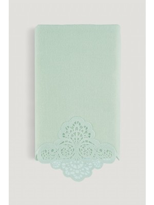 Arliva Sedef Kadife Nakışlı Çeyiz Havlusu Mint 50X85