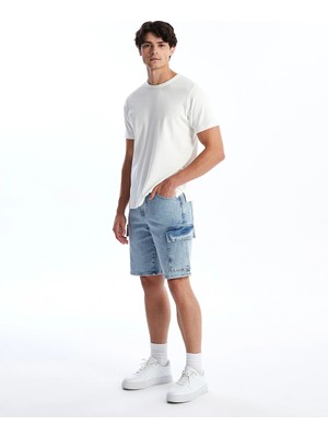 LC Waikiki Indigo Standart Kalıp Erkek Jean Şort