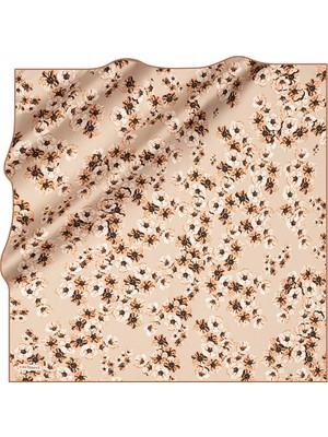 Cacharel Kahverengi 90X90 Ipek Twill Eşarp