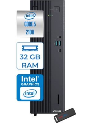 Asus P500SV Sff  Intel® Core™ 5 210H Upto 4.8ghz 32GB Ddr5 512GB SSD Intel® Graphics WIN11HOME Slim Masaüstü Bilgisayar Masaüstü Bilgisayar 05210H0020H12+ZETTAUSBBELLEK