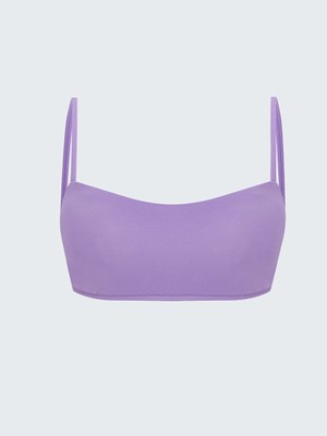 LC Waikiki Mor Düz Çıkarılabilir Pedli Kadın Bikini Üst