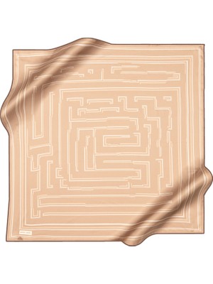 Pierre Cardin Bej 90X90 Ipek Krep Saten Eşarp