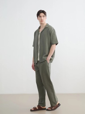 LC Waikiki Haki Loose Fit Erkek Müslin Pantolon