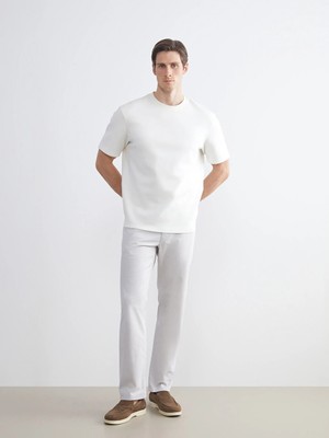 LC Waikiki Ekru Standart Kalıp Gabardin Erkek Chino Pantolon